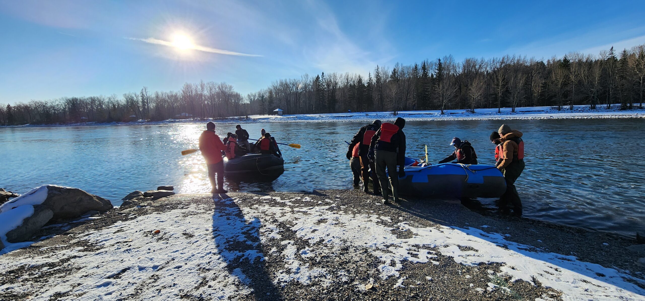 Bow River Redd Count raft departure